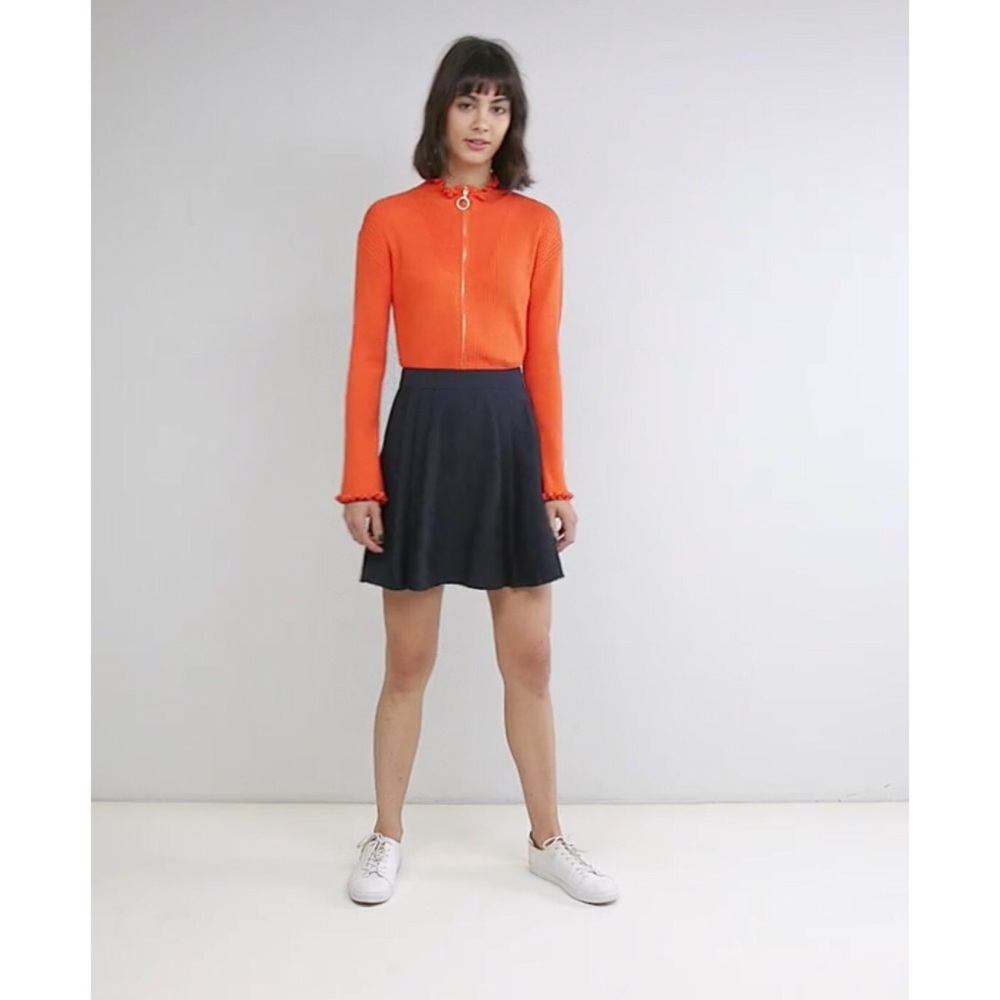 ASOS Navy Pleated Mini Skirt